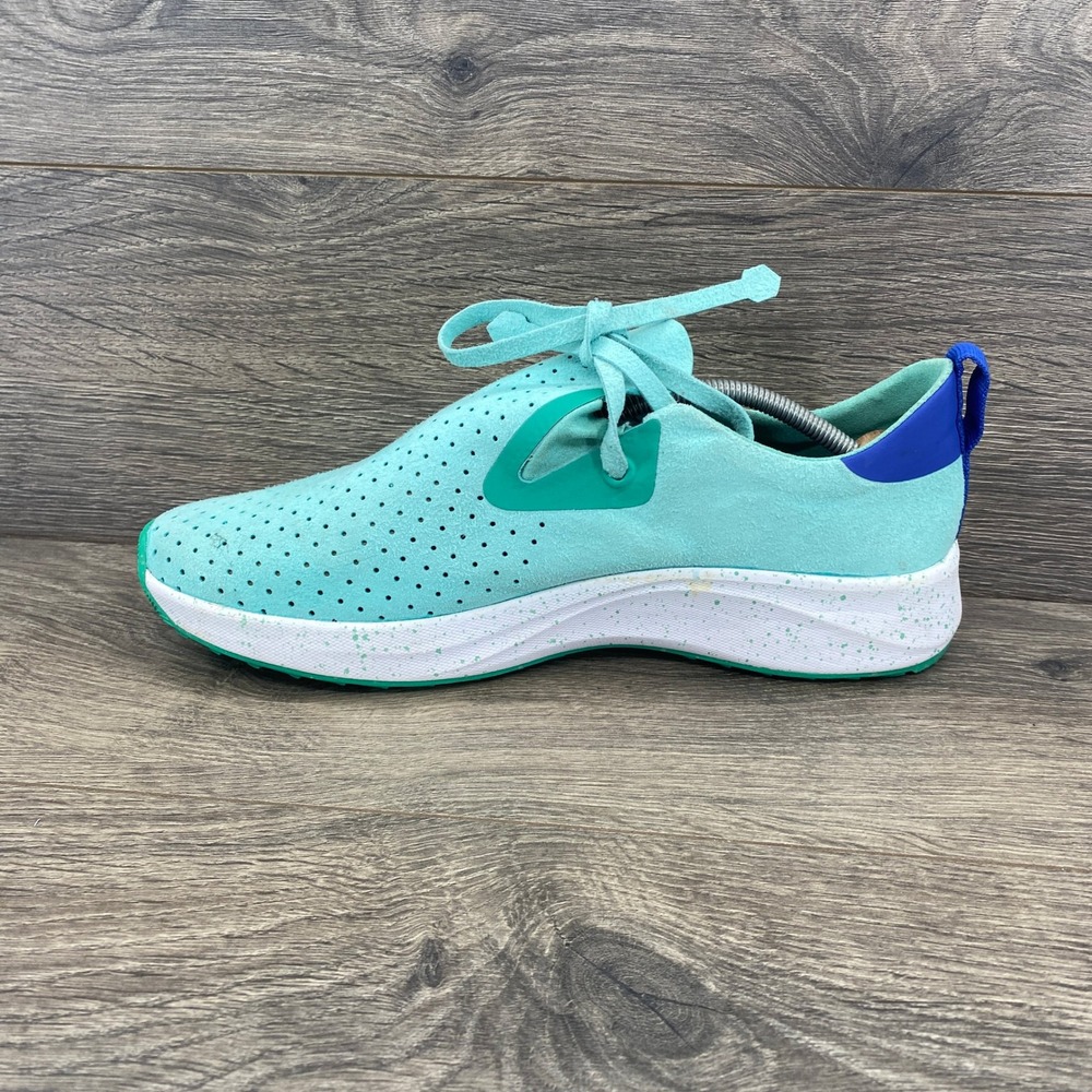 Native Mercury Liteknit Sneaker Mens 8 Turquoise Blue Perforated Speckled Sole - Picture 8 of 9